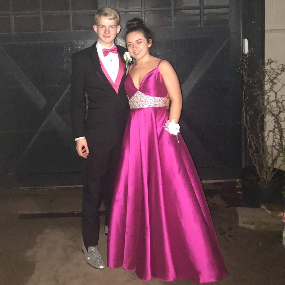 Raspberry pink prom dress